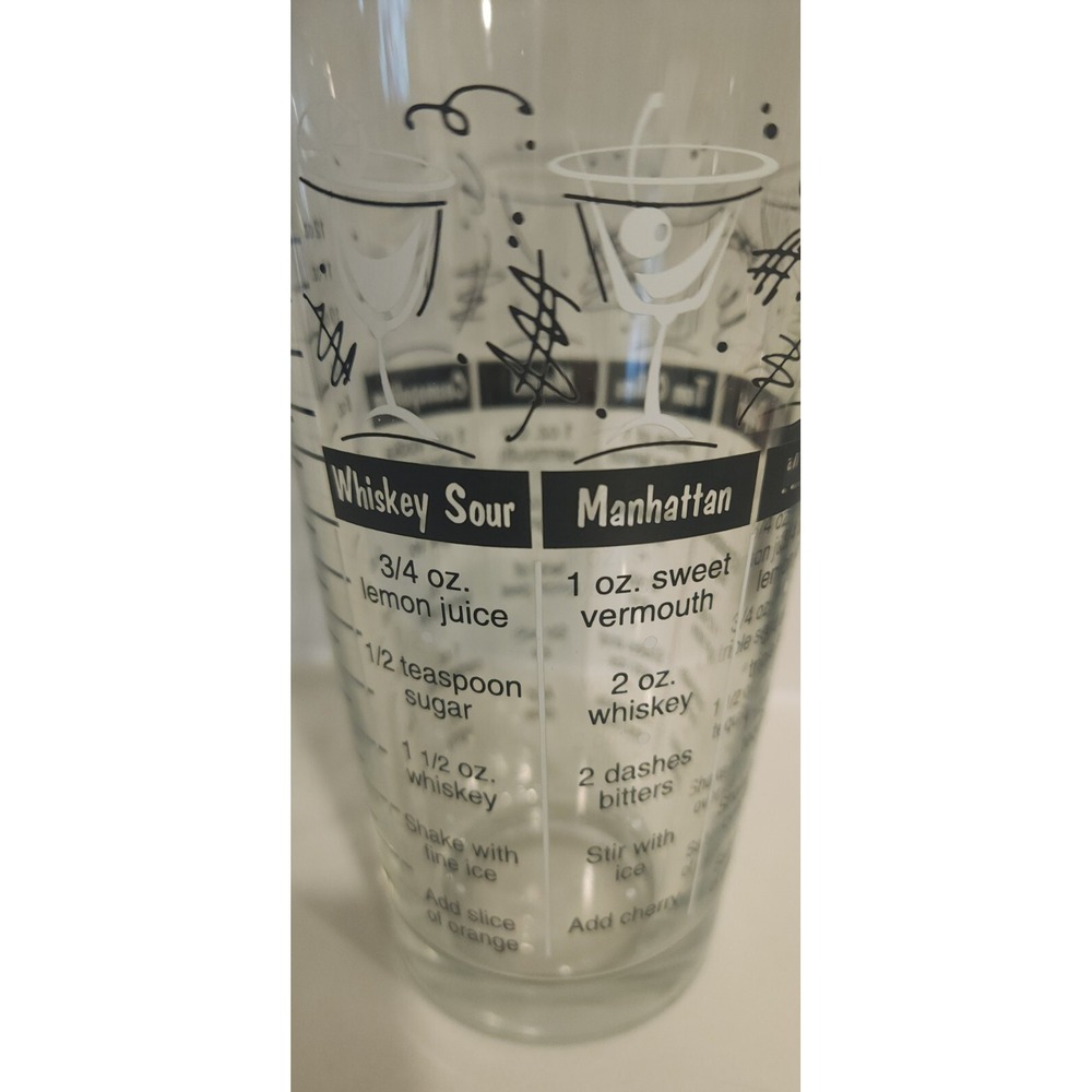 Vintage MCM Libbey Cocktail Recipe Glass